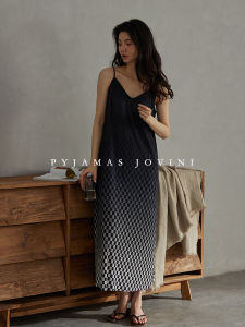 Ice Silk Chess Grid Gradient Cooling Padded Loose Dress