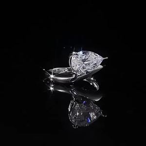 SG 1.5CT Moissanite 925 Sterling Silver Ring For Women Men Simple Pear Moissanite Wedding Ring Plated Fine Jewelry D VVS1