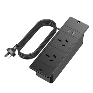 1500W Recessed Power Strip 2 AC 2 USB Surge Protector AU Standard Hidden Socket Cord for Desk Furniture Home Organized Charging