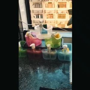 1000ml Dishwashing Soap Dispenser Liquid Pump Container Scrubber Holder Round Shape Kitchen Tool