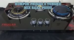 KOMPOR PROGGAS TANAM KACA 3 TUNGKU MIX BARA INFARED/BUNGA MERAH MIX BARA/KOMPOR TANAM KACA 2 FUNGSI DUDUK DAN TANAM/KOMPOR TANAM KACA TUNGKU GAS DAN TUNGKU BARA MOTIF BUNGA MERAH