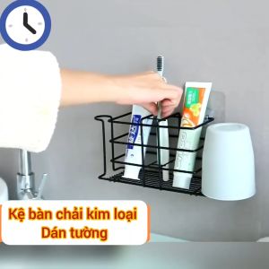 Giá đựng bàn chải đánh răng dán tường bằng kim loại để cắm bàn chải kem đánh răng - Bee Boy