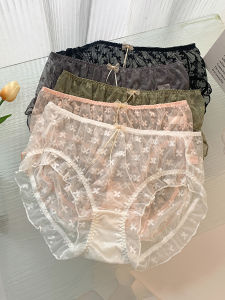 ชุดชั้นในลูกไม้เอวกลางเซ็กซี่สําหรับผู้หญิงขนาดบวกระบายอากาศชุดชั้นในไร้รอยต่อพร้อมผ้าไนลอนแห้งเร็ว