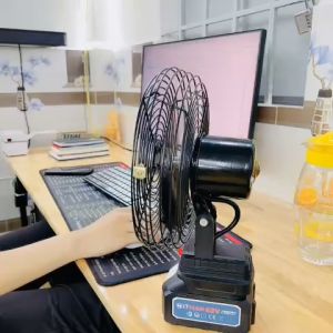 Quạt tích điện quạt pin mini để bàn Quạt pin HITMAN 199V pin 10 cell quạt liên tục trong nhiều giờ