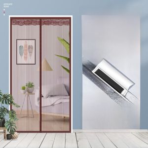 Magnetic Mosquito Net Door Curtain No Drilling Required Self Adhesive Mesh Door Window Screen for Bedroom Home Fabric Door Curtain