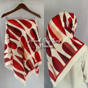 Hijab segi empat merah putih hut ri voal sublime premium