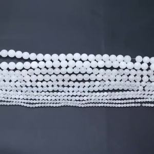 1 Strand Natural Stone Beads 4/6/8/10/12mm Round White Chalcedony Jade Spacers Beads For Jewelry Making DIY Bracelet Accessories