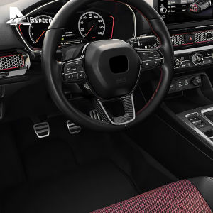 ฝาพวงมาลัยรถคาร์บอนไฟเบอร์ AIRSPEED สำหรับ Honda Civic 2022-2023สติกเกอร์โครงล้อรถยนต์ Hiasan Interior ตกแต่ง