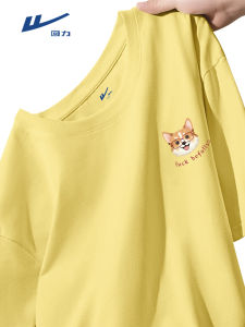 Loose Fit Cotton round Neck Short Sleeve T-Shirt Mens Summer New Style Comfortable Breathable Sweat Absorbent Cartoon Print