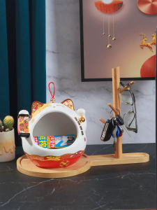 Creative Lucky Cat Decoration Entrance Hallway Key Cosmetic Storage Modern Minimalist Furnishings TV Cabinet Desktop