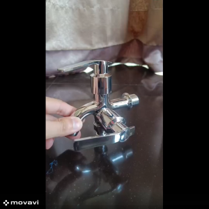 Kran Air Engkol Stainless 1/2 inch Cabang 2 Tembok Keran Taman Kamar Mandi Shower Wastafel Chrome