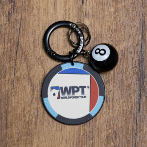 Original Lucky Black Ceramic Chip Car Keychain Premium Feeling American Style Denim Hanging Ornament Creative Gift Keychain