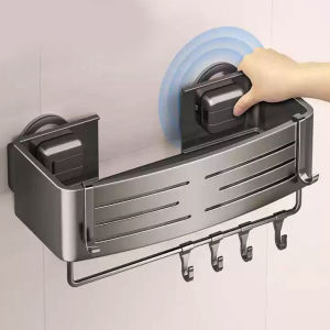 No-Drill Suction Cup storage rack bathroom storage basket bathroom washbasin non perforated wall mounted toilet storage rack