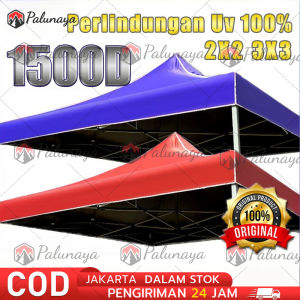 Terpal Atap Tenda Lipat 2x2/3x3 (Bahan Polyester 1500D) Anti Air / Panas Import Atap/ Cover Tenda Alat Olahraga Tenda Bazar Outdoor Tenda Gazebo Tenda Jualan Pameran Dagang Biru dan Merah