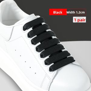 LINGMIAO | Double Layer Wide Thick Flat Black and White Lace Fixing Sneakers
