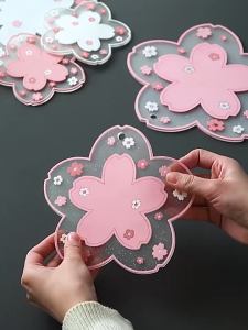 Sakura Coffee Cup Coaster Non-slip Soft Silicone Coasters Heat-insulated Table Mats for Tea Coasters Kitchen