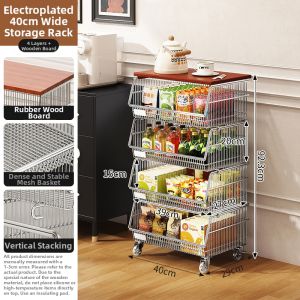 Vintage Multi-layer Snack and Beverage Trolley Storage Rack