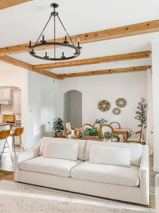 Modern Minimalist Cream White Chenille Sofa Straight Row Living Room Small Apartment Simple Retro Sofa Fabric Adult Washable