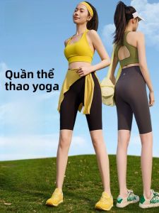 MiiOW | Quần Capri tập yoga nữ cạp cao mùa hè mỏng mới 2025 Quần short cá mập chạy bộ đạp xe bằng nylon co giãn