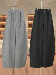 MEITESIJIAONU | Popular Gray Wool Trousers Flared Pants