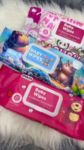 [1ห่อใหญ่80แผ่น] ทิชชู่เปียก ไม่แอลกอฮอล์ มี 3 ลายให้เลือก สินค้าพร้อมส่งในไทย