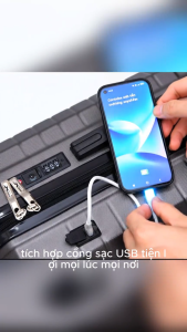 Vali Kéo Du Lịch Cao Cấp Xbags Dark Titan Pro XB 6104 Size 20 Inch – Nhựa ABS Chống Vỡ Khóa TSA Cổng Sạc USB Bánh Xe Cao Cấp – Sang Trọng Cá Tính Mạnh Mẽ – Mã: XB6104!