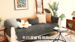Dutch Velvet Sofa Cover with Non-Slip Backing Sofa Cushion Universal Sofa Cover Blanket Secure Fit