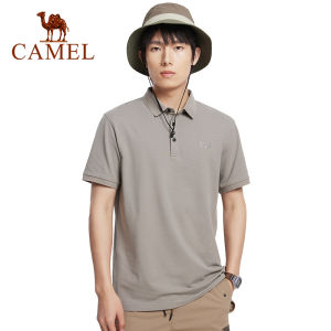Cameljeans Mens Polo Shirt Summer Short-sleeved Casual Breathable Lapel Top