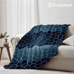 Beast Kingdom | Dark Blue Mosaic Tile Soft Warm Flannel Blanket Lightweight Cozy Christmas Halloween Home Decor Room