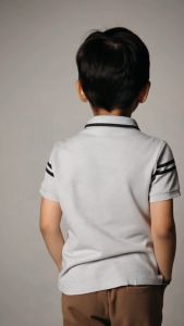 Kaos Kerah Anak Laki Laki Usia 1 - 13 Tahun Saku Motif Garis Lengan Kualitas Premium