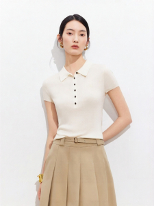 Vero Moda | Summer Slim Fit Polo Neck Short Sleeve Knit Top