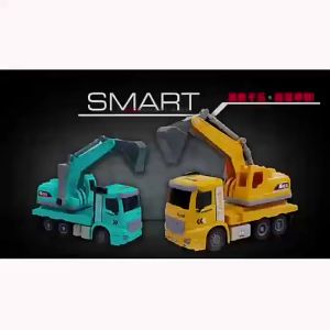 Bộ Xe Đồ Chơi Xây Dựng Sáng Tạo - Xe Cẩu/Cầu Nâng/Mô Hình Bồn Trộn/Bồn Rác Đèn Nhạc An Toàn Cho Bé 1-5 Tuổi