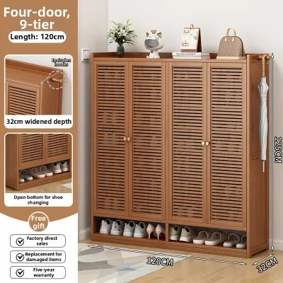 JINMUYU | Bamboo Wood Multilayer Large Capacity Odor-Resistant Dust-Proof Shoe Storage Cabinet
