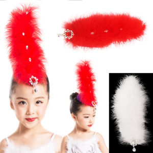 Large Modern Dance Feather Headwear Diamond Embellished High-Rising Ancient And Classical Showcased Fashionable Hair Accessory