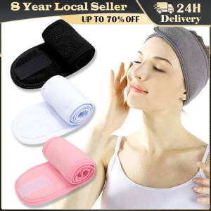 1PC Makeup Hairband Eyelashes Extension Spa Facial Headband Makeup Wrap Head Terry Cloth Headband Stretch Towel with Magic Tape