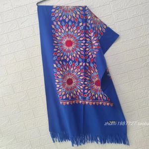 Large Red Embroidered Faux Cashmere Shawl for Women Perfect for Autumn Winter Ideal for Bridesmaid Tassel Pashmina Universal Accessory