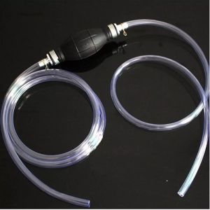 Dụng cụ bơm hút chất lỏng xăng dầu rượu nước bóp tay đa năng đi kèm 2m ống hút và 2 đai xiết cổ dê inox