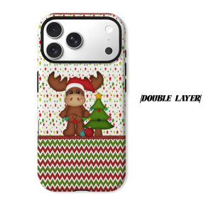 christmas reindeer tree Phone Case for iPhone 18 17 16 15 14 13 12 11 Air Pro Max Plus Double-layer Cover