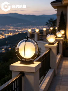 GAOBIGEGE | Modern Simple Transparent Spherical Post Lamp