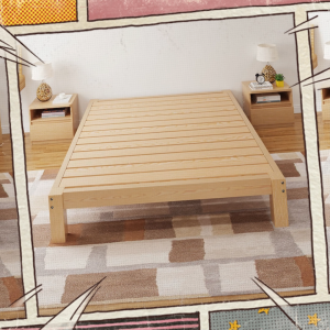 carpenter craft เตียงไม้ เตียงนอน โครงเตียงทาทามิพื้นแบบ การออกแบบไร้หัวเตียง มี4ขนาด 3.5ฟุต 4ฟุต 5ฟุต 6ฟุต แข็งแรง ทนทาน