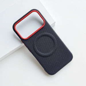 szhaiyu | Phone Case For Honor 600 Pro 600 PU Leather Magnetic Nylon Woven Skin Friendly Back Cover For Magsafe Wireless Charging Shell