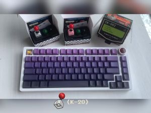 FEKER K-20 Custom Keycaps for ESC Key Retro Arcade Joystick Style Replaceable Ball Keycap Stainless Steel Base with Sticker Suitable for Most MX Switches Mechanical Keyboard