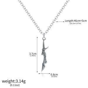 Anime Solo And Leveling Necklace Short Blade Pendant Necklace Sung Jin-woo Yoo Jin-ho Necklace Jewelry Cosplay Props Gifts