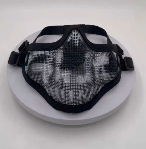 Military Paintball Face Mask Breathable Low-Carbon Steel Mesh Protective Hunting Shooting Mask Army Tactical Airsoft Half Face Mask