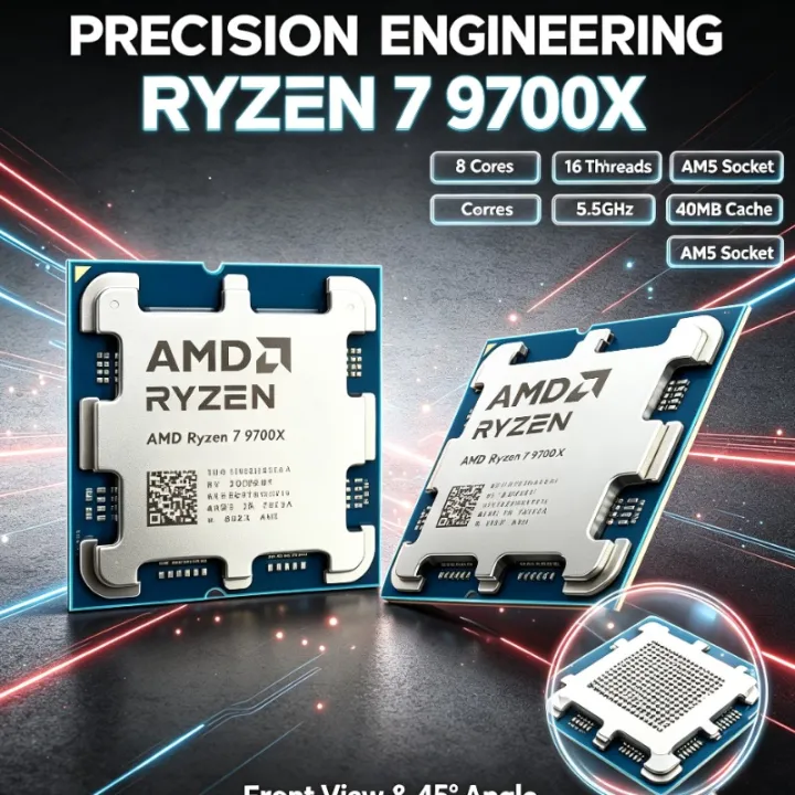 AMD | AMD Ryzen 7 9700X Desktop Processor 8 Core 16 Thread 4NM 32MB L3 Cache 3.8GHz 65W Socket AM5 DDR5 CPU Without Fan