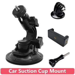 Car Suction Cup Mount Holder With Phone Holder for GoPro Hero 13 12 11 10 9 Smartphones DJI OSMO Action 5 PRO 4 3 2 Cameras