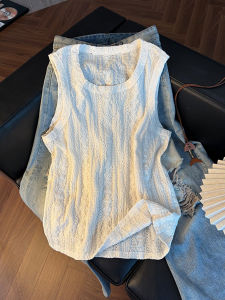 NANSSE | Textured Lace-up Sleeveless T-shirt for Men