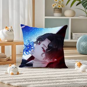 Bandai | Demon Slayer Kocho Shinobu Anime Plush Pillow Cover Soft Short Plush Cushion Cover For Sofa Bedroom Home Decor Gift Decoration