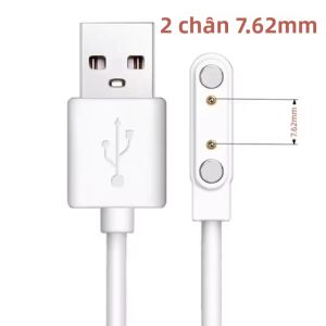 Cáp Sạc Từ Tính Đa Năng Cho Đồng Hồ Thông Minh 2 Chân 2.84/4/7.62mm Khoảng Cách 2 Chân 2.84/4/7.62mm Dây Sạc Nguồn USB Nylon Màu Đen