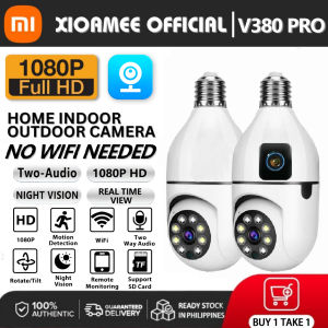 XIAOMI CCTV Camera Dual lens HD 8MP Alarm CCTV Bulb Camera 360 Rotation Indoor And Outdoor Waterproof Night Vision Two-way Audio Wireless Wifi Camera Connected To Mobile Phone Remote Surveillance